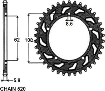 SUNSTAR 1-3100-43 Kjedehjul SUNSTAR 1-3100-43 Kjedehjul