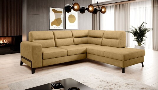 Anglika Sofa m. Sjeselong 4 seters   Gul