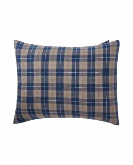 Lexington Rutete flanell putetrekk 50x70 cm denim blå/beige