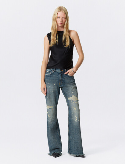 Weekday Helix Low Rise Relaxed Flared Leg Jeans - Black - 26 Weekday Helix Low Rise Relaxed Flared Leg Jeans - Black - 26