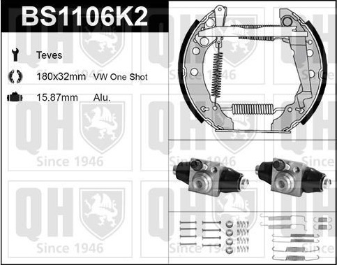 Bremsesko sett QUINTON HAZELL BS1106K2