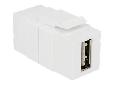 Delock Keystone Module Usb Adapter Usb Hunn Til Usb Hunn Usb 2.0 Reversibel A Kontakt Hvit 86353