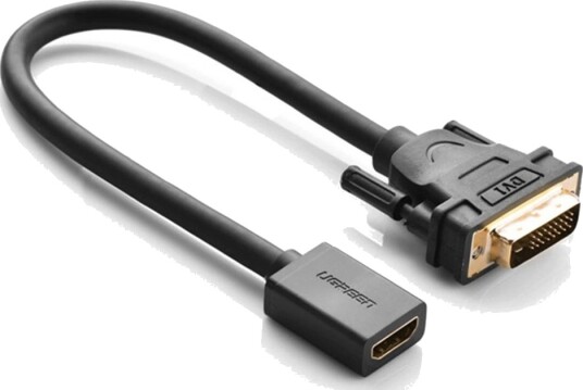 Ugreen DVI (hann) til HDMI (hun) adapterkabel, 0,15 m - svart