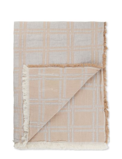 Elvang Dahlia Plaid Patterned LIGHT GREY 130X180CM