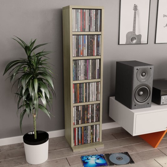 CD-skap sonoma eik 21x20x88 cm konstruert tre CD-skap sonoma eik 21x20x88 cm konstruert tre