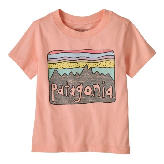 Patagonia   Baby Fitz Roy Skies T Shirt Sunlit Pink   12 18 mnd | Barn