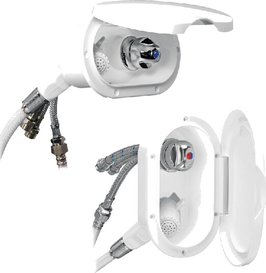 Nuova Rade Cockpit Blandebatteri med Lokk og Dusj 3m Slange Hvit Nuova Rade Cockpit Blandebatteri med Lokk og Dusj 3m Slange Hvit