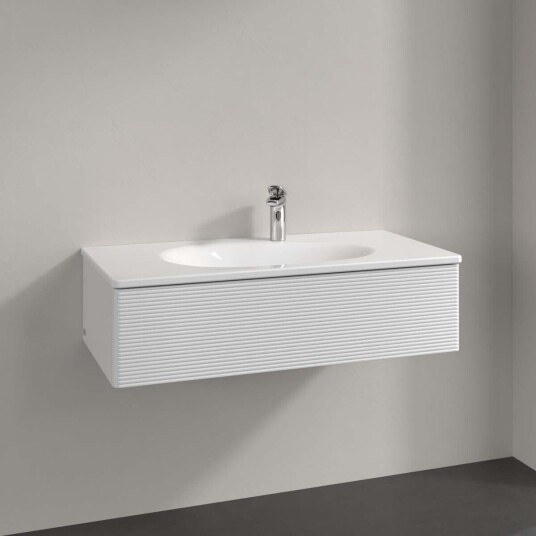 Villeroy & Boch Antao Servantskap med 1 skuff 98,8x49,3x25,6 cm u/lys Hvit Høyglans Villeroy & Boch Antao Servantskap med 1 skuff 98,8x49,3x25,6 cm u/lys Hvit Høyglans