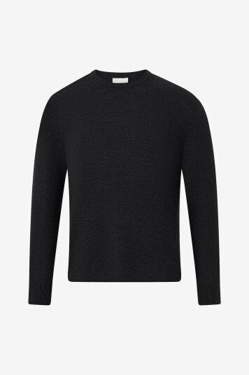 Calvin Klein Pullover LS 100% Merino Crew 14gg Svart Calvin Klein Pullover LS 100% Merino Crew 14gg Svart