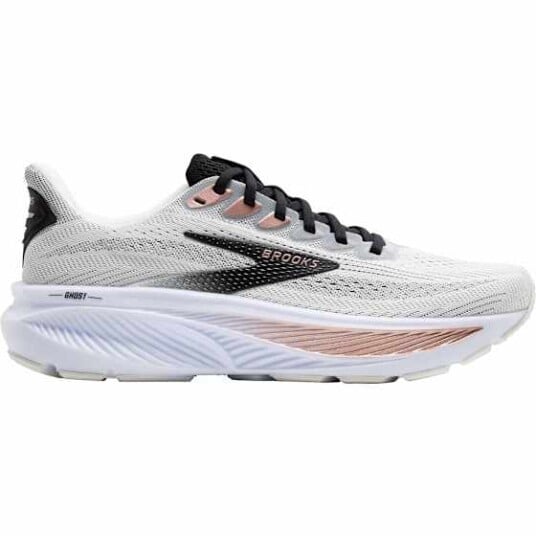 Brooks Ghost 17 Dame White/Black/Rose Gold 40