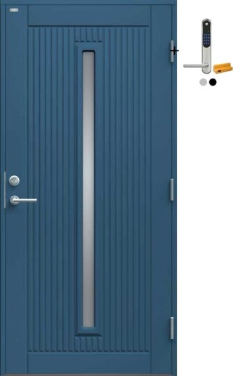 Ytterdør Diplomat Athena Klart Glass med Yale Doorman Classic Home