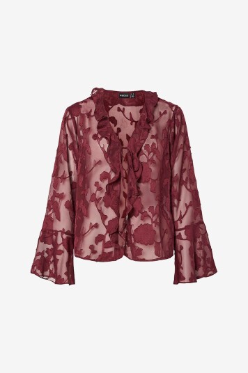 pieces Bluse pcMumo LS Wvn Rød