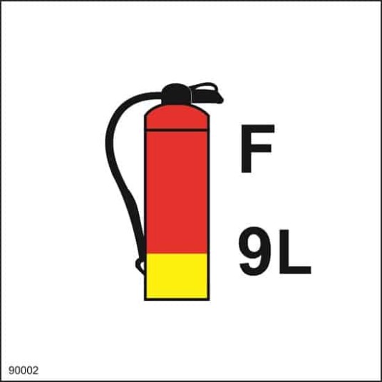 FIRE EXTINGUISHER FOAM 15X15 Alu-plate 20x20cm
