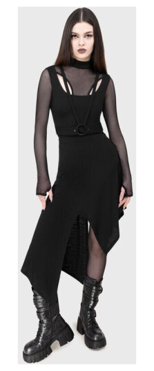 KIHILIST by KILLSTAR Goth Kort skjørt Crimsolite Skirt XS til 4XL Damer svart