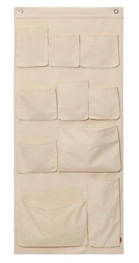 ferm LIVING - Canvas XL Wall Pockets Off-White