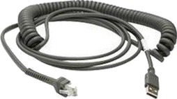 Zebra - Usb-Kabel - Usb (Hann) - 2.74 M - Rullet Sammen - For Zebra Ds3578, Ds4208, Ds6878, Ds9208, Li4278