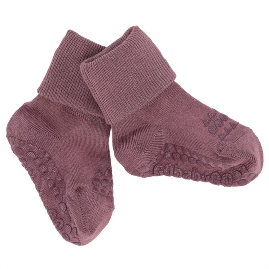 GObabyGO Bamboo Sokker Antislip Misty Plum 3-4 år