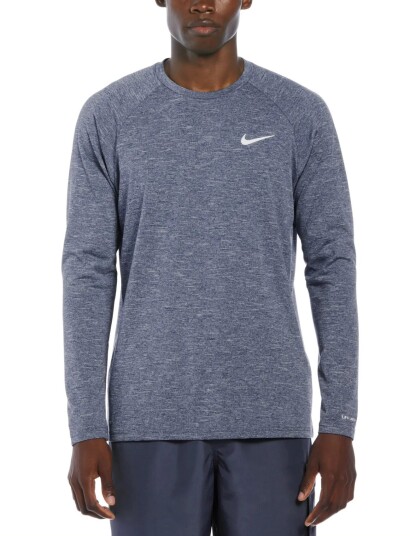 NIKE SWIM Nike Heather Long Sleeve Hydroguard   Navy   XS