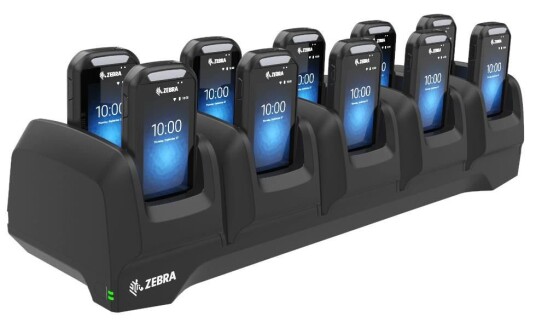 ZEBRA EC30 10 SLOT CHARGE CRADLE. CHARGES UP TO 10 DEVICES IN THE SAME CRADLE.