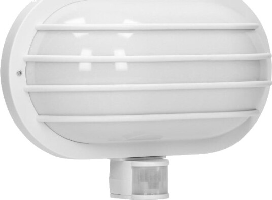 Veggarmatur Orno Laso Hage /Utevegglampe Med 180° Bevegelsessensor 1X60w E27 Ip44 Plast Hvit