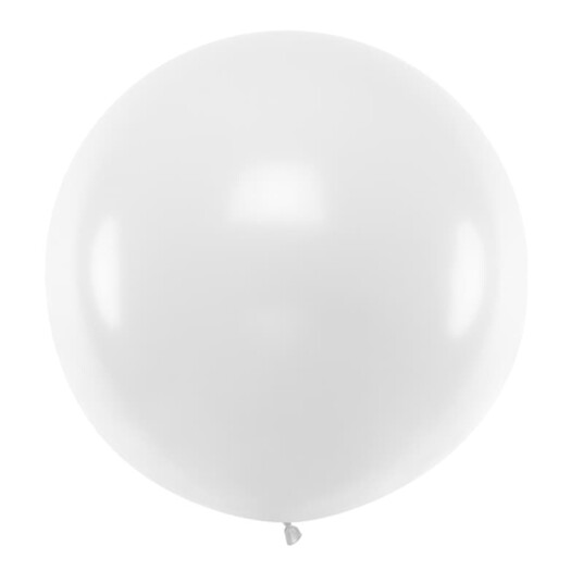 HVIT Pastellfarget Rund JUMBO Ballong 1 meter