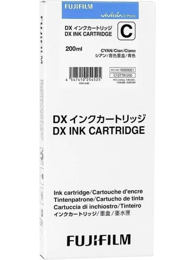 Fujifilm DX Ink Cartridge 200 ml cyan - Blekkpatron Blå Fujifilm DX Ink Cartridge 200 ml cyan - Blekkpatron Blå