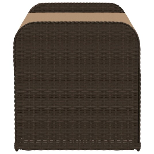 Oppbevaringsbenk med pute brun 115x51x52 cm polyrotting 365729 Oppbevaringsbenk med pute brun 115x51x52 cm polyrotting 365729