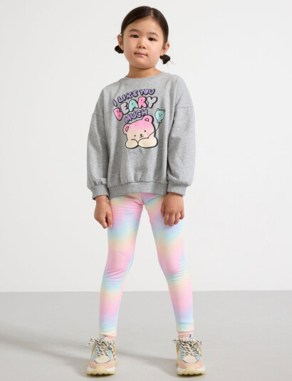 Lindex Leggings Rainbow Aop Purple 92