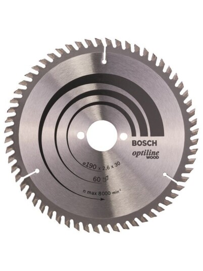 Bosch Optiline Wood Sirkelsagblad 190 mm 60 Tenner til Tre Bosch Optiline Wood Sirkelsagblad 190 mm 60 Tenner til Tre