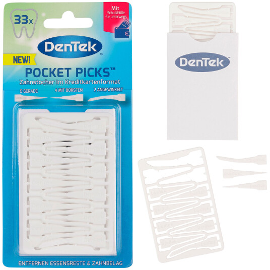 Plast tannpirkere DenTek Pocket Picks lommebokkort Plast tannpirkere DenTek Pocket Picks lommebokkort