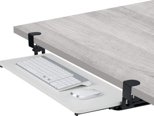 Tastaturbrett under skrivebordet med klemmer – plassbesparende design