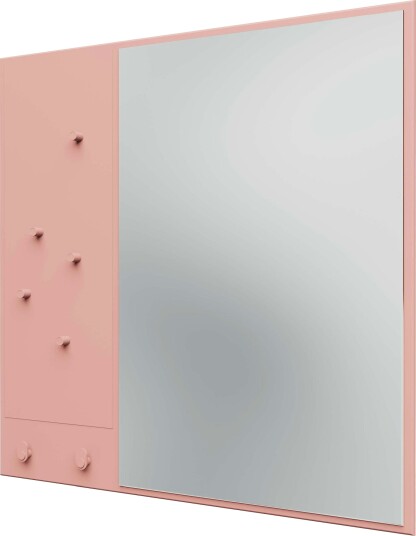 Memo Wall Mirror With Notice Board Ruby