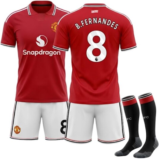 26-27 Manchester United Hjemme Barn Fotballdrakt Sett Nr. 8 B. Fernandes
