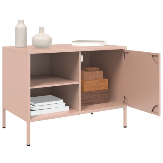 TV-benker 2 stk rosa 68x39x50,5 cm stål 842997