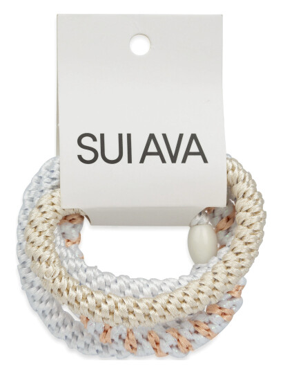 SUI AVA 4 Pack Basic Essentials Elastics   White   ONE SIZE