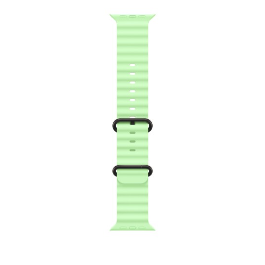 Apple 49/46 mm Neon Green Ocean Band   Black Titanium Finish