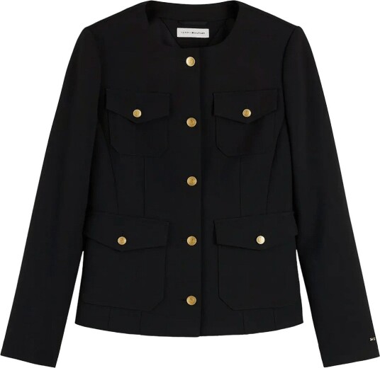 Tommy Hilfiger Punto Gold Button Slim Jacket Black 36