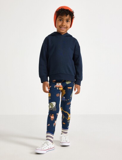 Lindex Leggings With Brushed Inside Navy 110