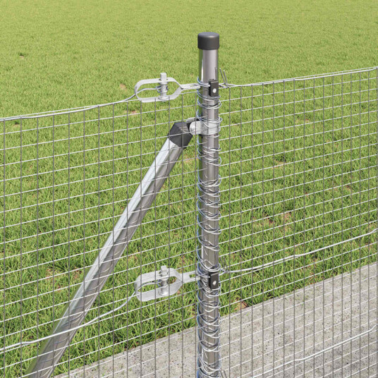 Sveiset Trådgjerdet med 13 flansede stolper 0.5x100 m Galvanisert stål