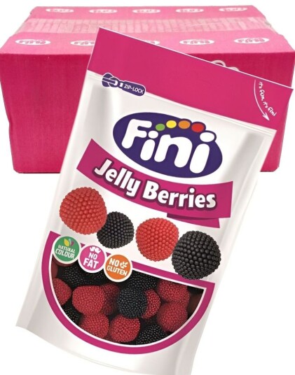 16 stk Fini Jelly Berries Gelegodteri med Godterikuler Hel Eske 2,64 kg 16 stk Fini Jelly Berries Gelegodteri med Godterikuler Hel Eske 2,64 kg