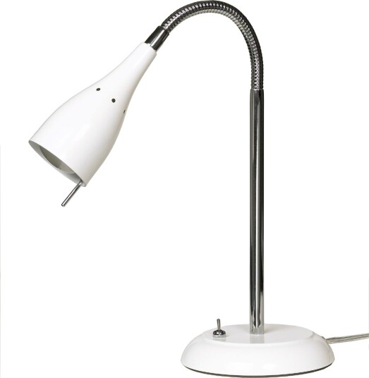 Tanum Bordlampe Med Bryter  Høyde 40 Cm  Hvit