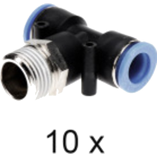 Overgang 1/2". Innstikks T kobling   2 x 12 mm. Hunn/Hun. Pakke med 10 stk.
