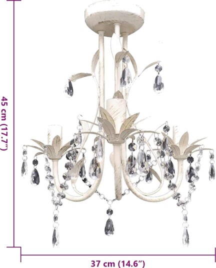vidaXL Taklampe/lysekrone elegant hvit