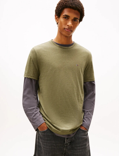 Tommy Jeans Tjm Xslim Jaspe Htr Tee Ext - Khaki green - M Tommy Jeans Tjm Xslim Jaspe Htr Tee Ext - Khaki green - M
