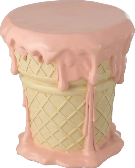 J Line Side Table Ice Cream Polyresin Light Pink/Beige   Pink   ONE SIZE