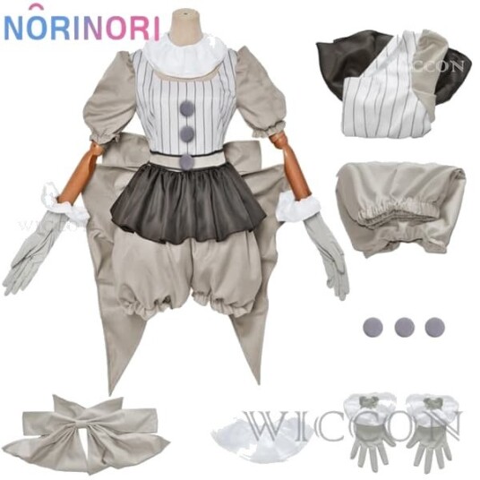 Halloween Pennywise Klovnekostyme med Kjole til Dame S