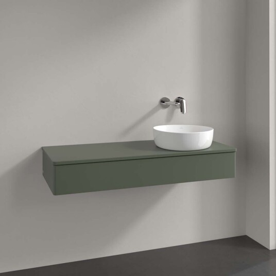 Villeroy & Boch Antao Servantskap med 1 skuff 120x50x19 cm m/lys Grønn Matt Villeroy & Boch Antao Servantskap med 1 skuff 120x50x19 cm m/lys Grønn Matt