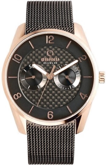 Obaku Herreklokke V171GMVBMB Flint Sort/Stål Ø41 mm