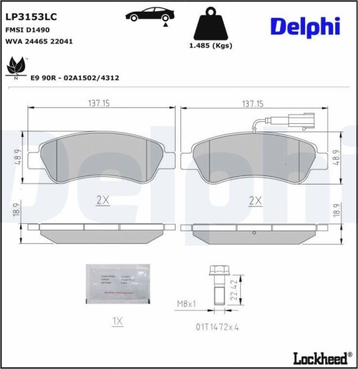 DELPHI LP3153LC Bremseklosser