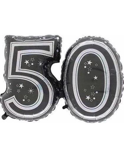 Crosswear Tallet 50 Svart Holografisk Folieballong 81 cm